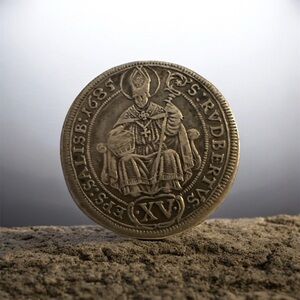 Antique Coin with Religious Figure